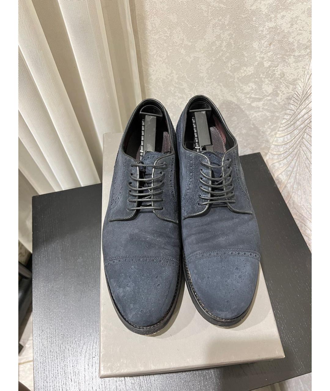 BRIONI Темно-синие замшевые туфли, фото 2