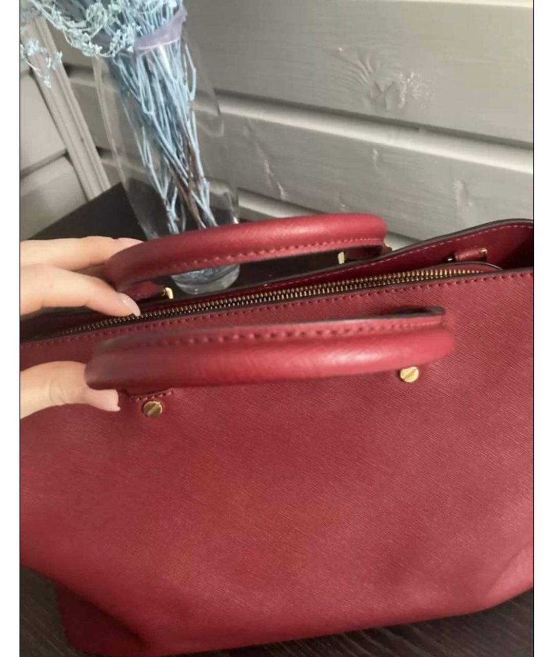 MICHAEL KORS Красная кожаная сумка с короткими ручками, фото 4