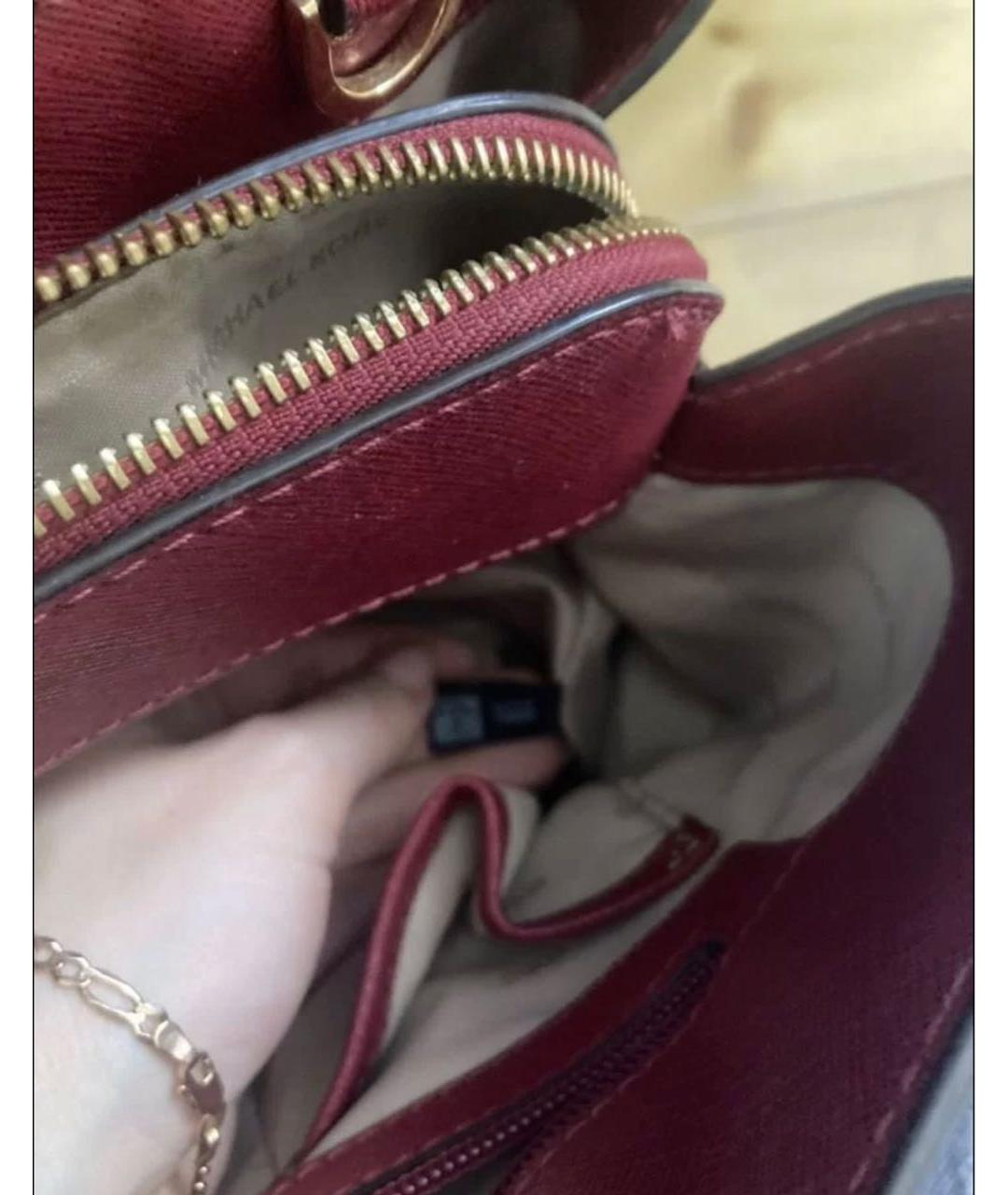 MICHAEL KORS Красная кожаная сумка с короткими ручками, фото 7