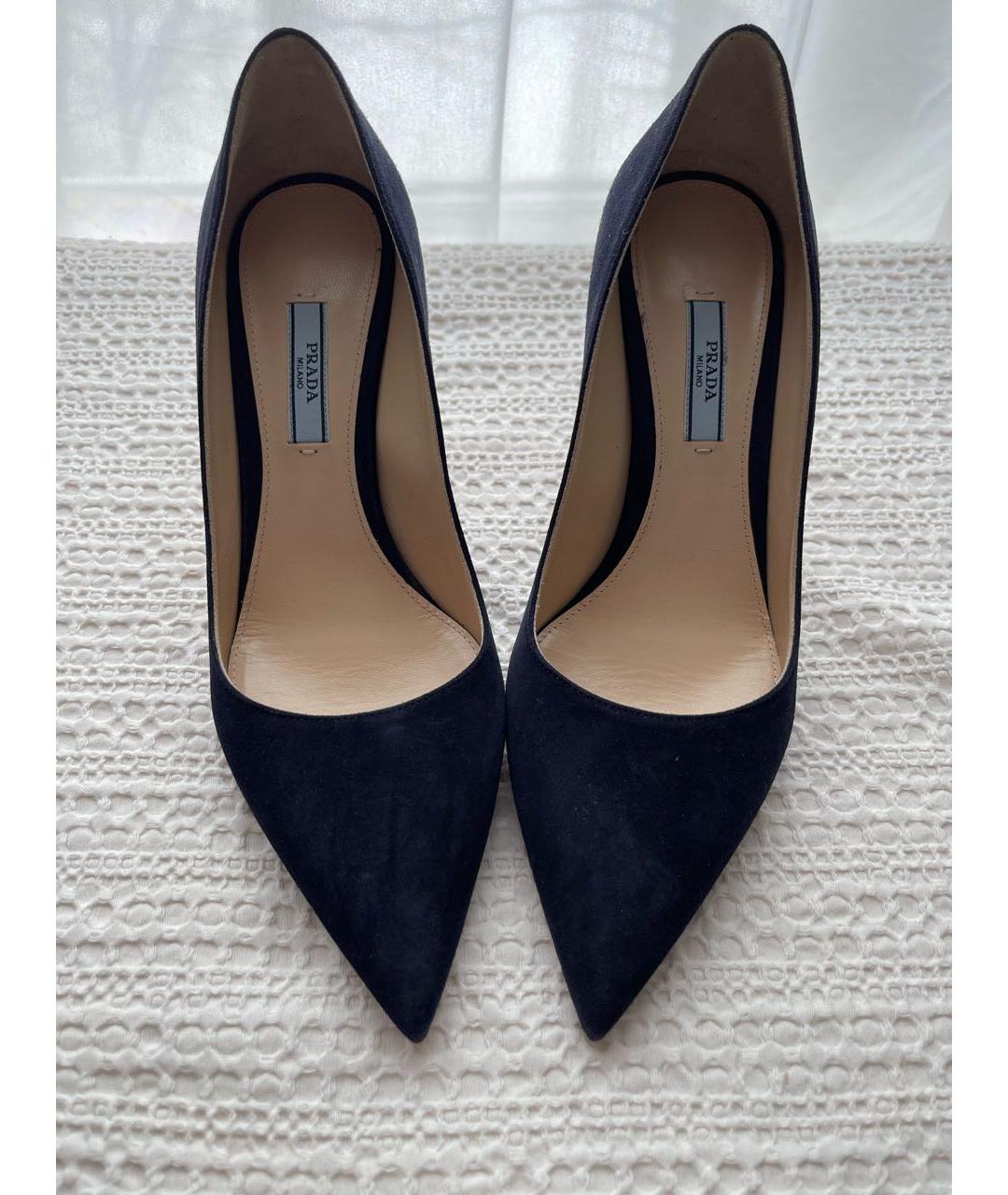 PRADA Темно-синие нубуковые туфли, фото 2