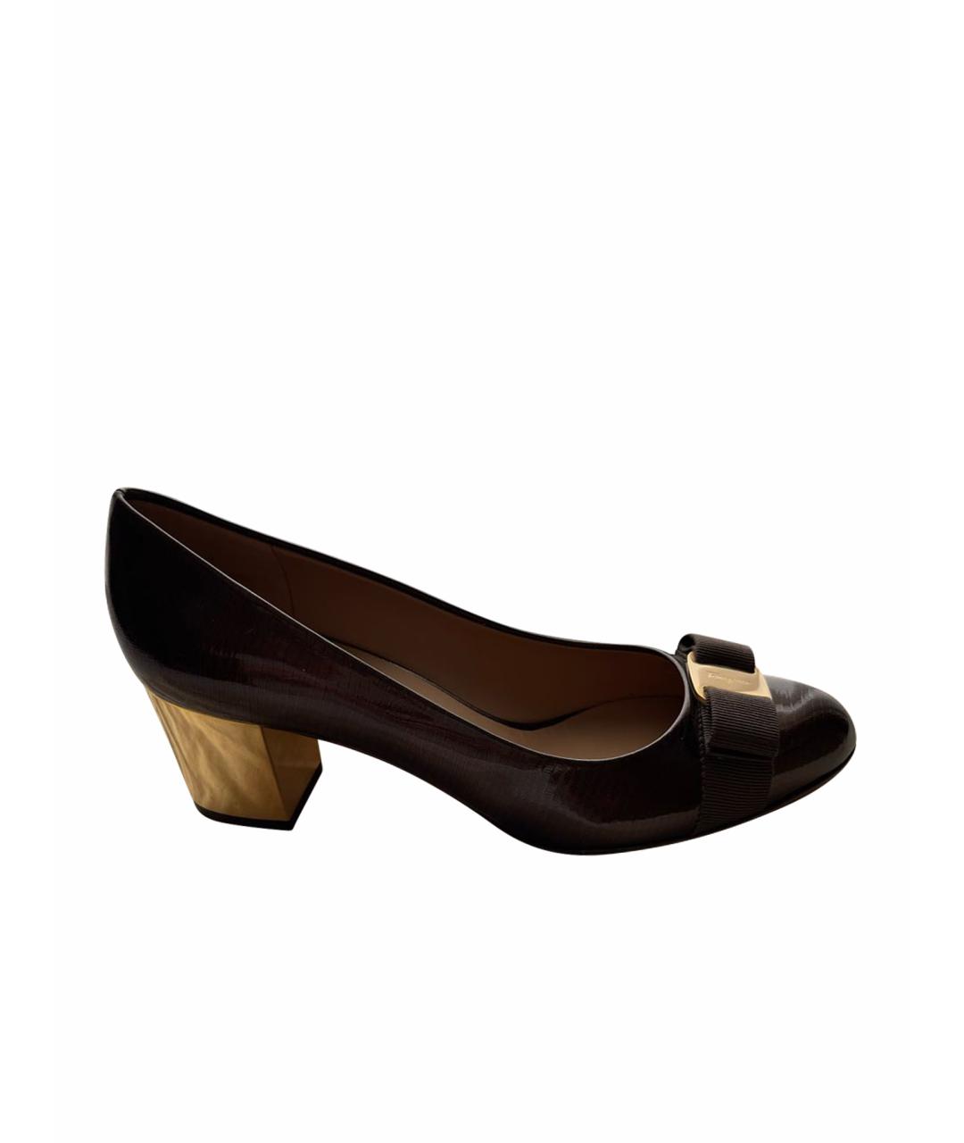 FERRAGAMO Коричневые кожаные туфли, фото 1
