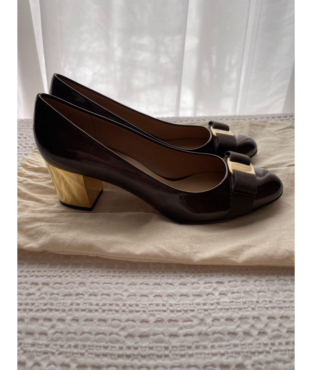 FERRAGAMO Коричневые кожаные туфли, фото 8