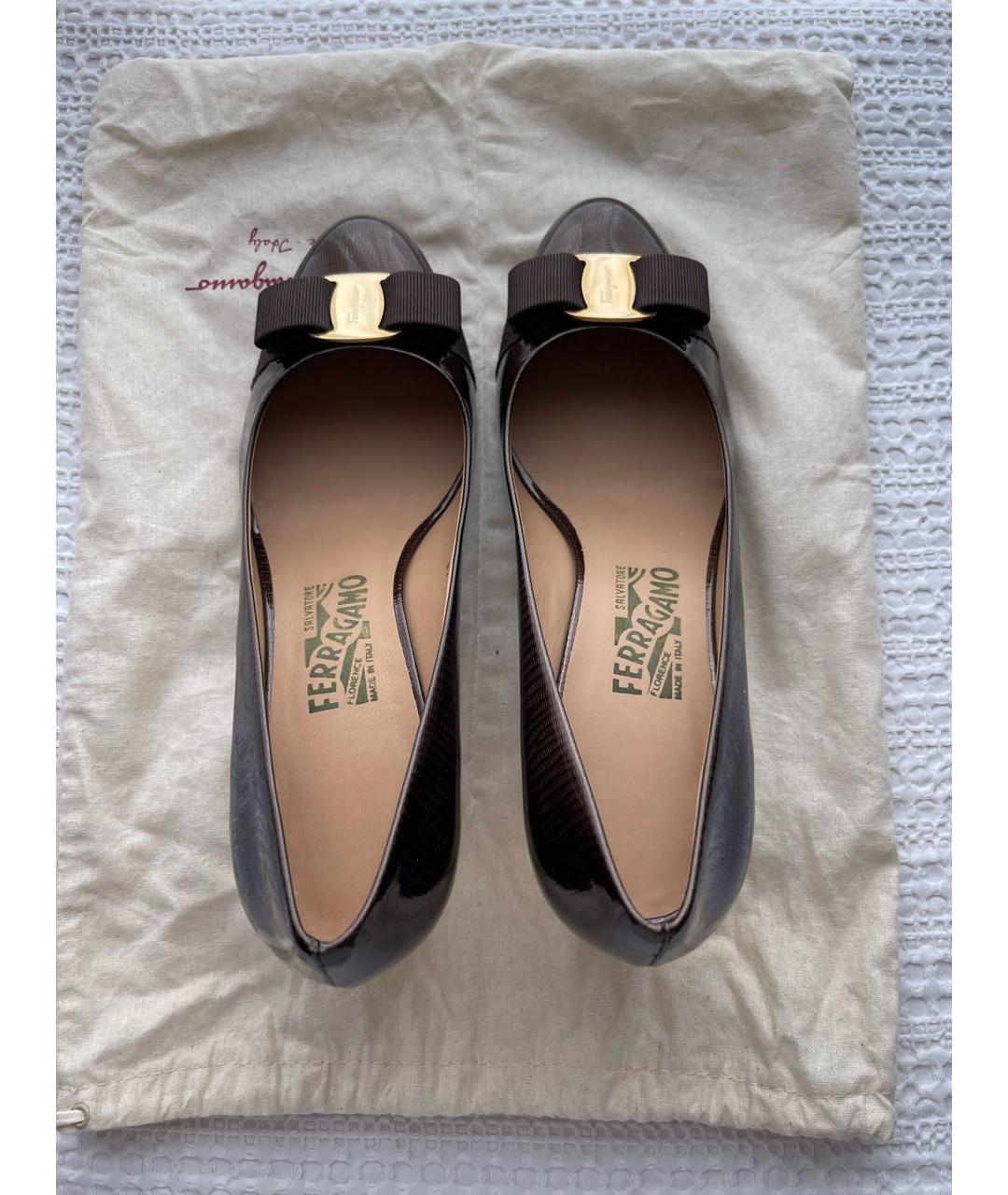 FERRAGAMO Коричневые кожаные туфли, фото 3