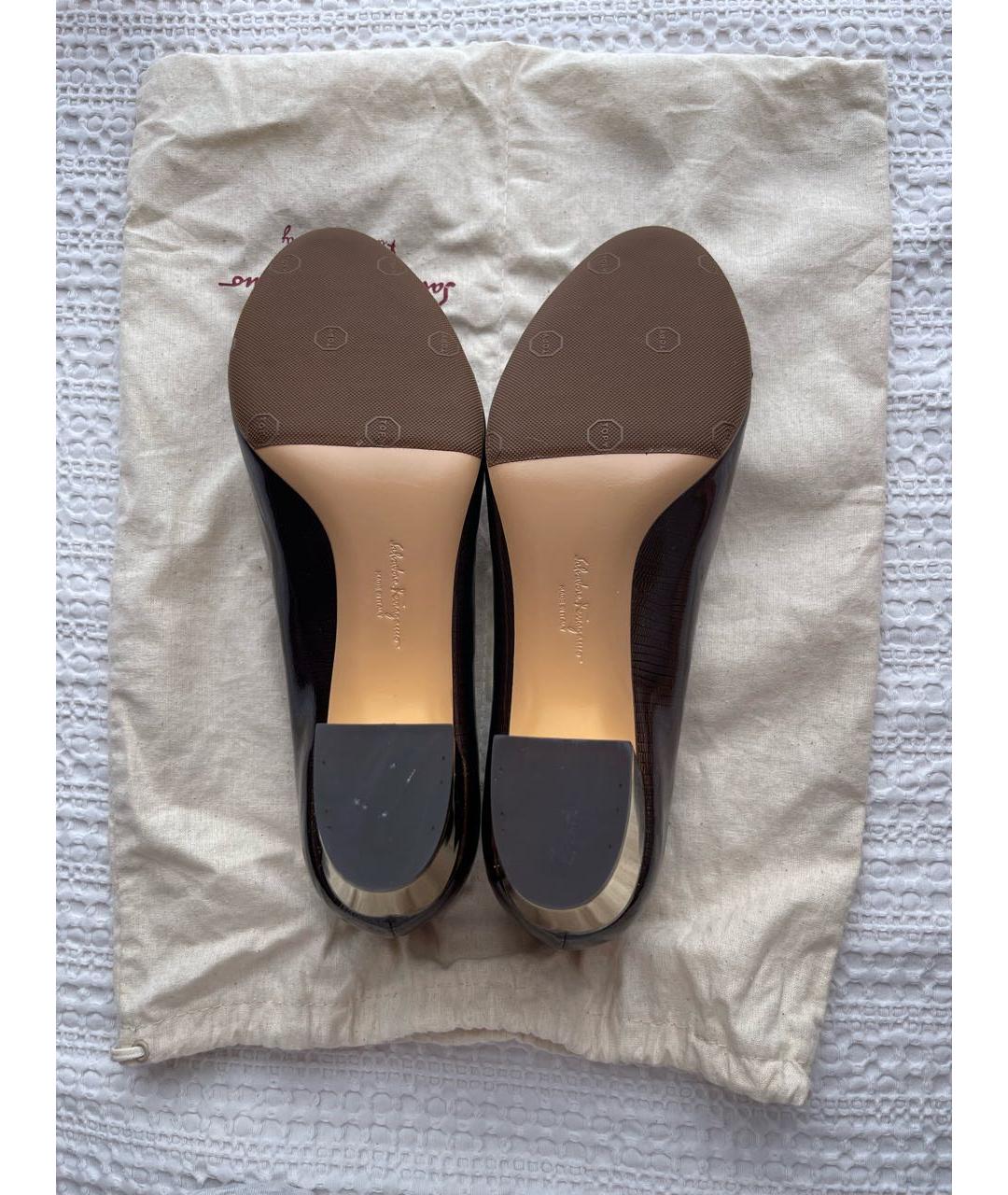 FERRAGAMO Коричневые кожаные туфли, фото 4