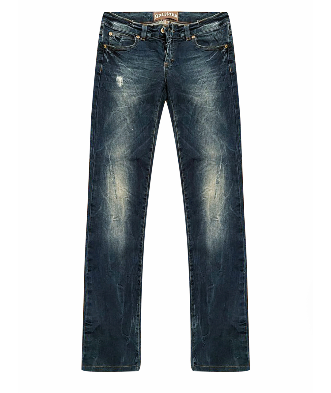 JOHN GALLIANO Темно-синие хлопковые прямые джинсы, фото 1