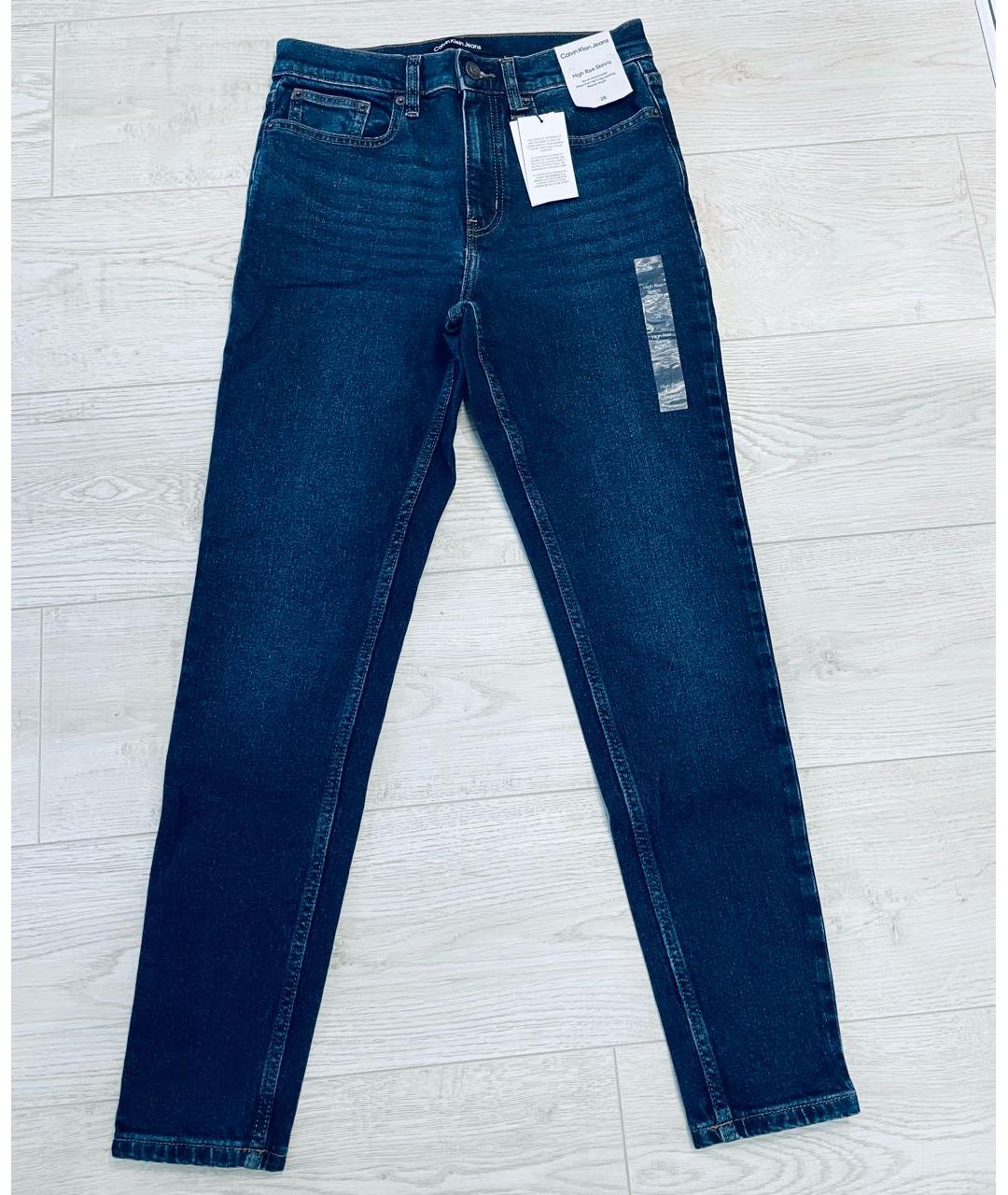 CALVIN KLEIN JEANS Синие хлопко-эластановые джинсы слим, фото 5