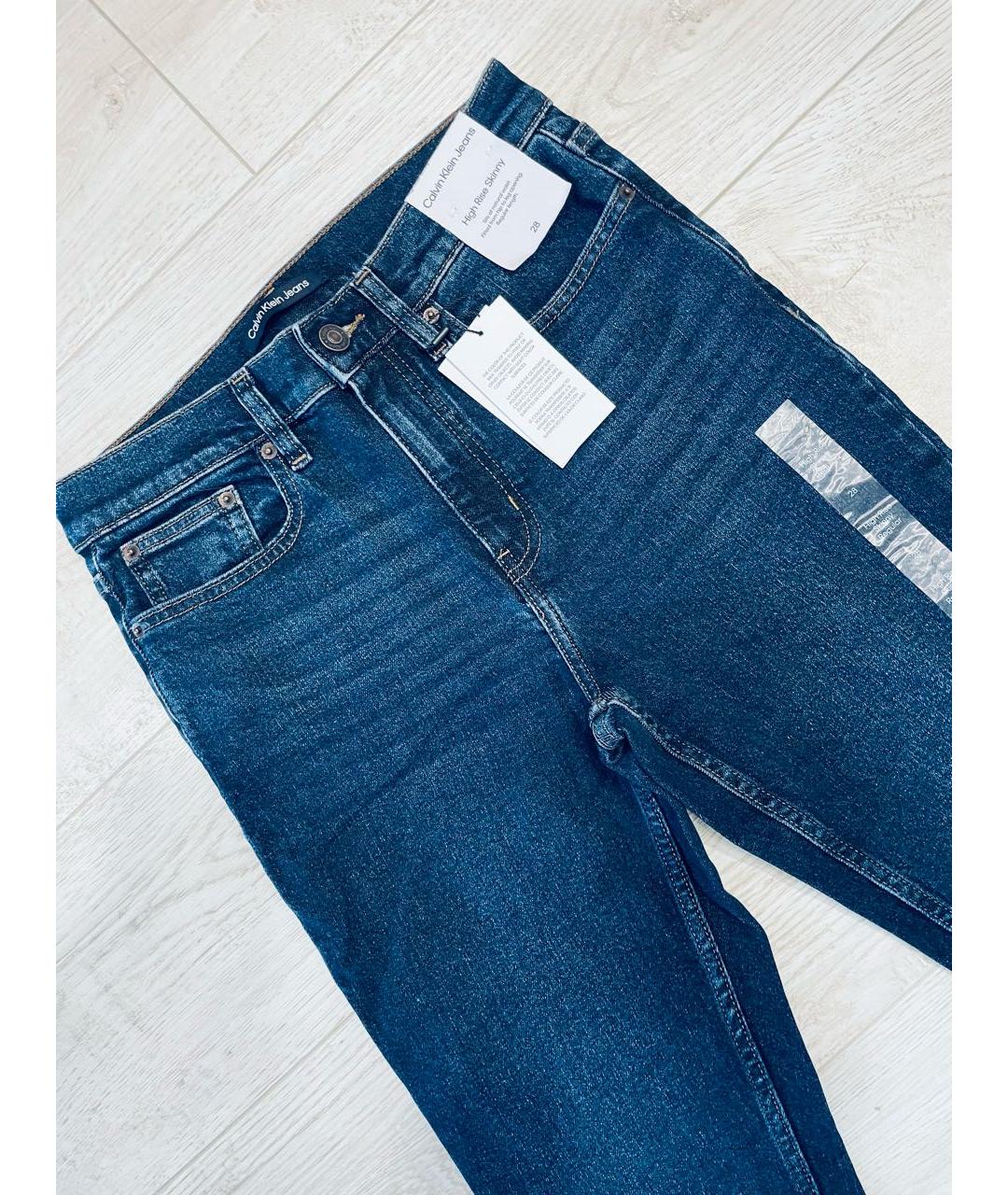 CALVIN KLEIN JEANS Синие хлопко-эластановые джинсы слим, фото 3