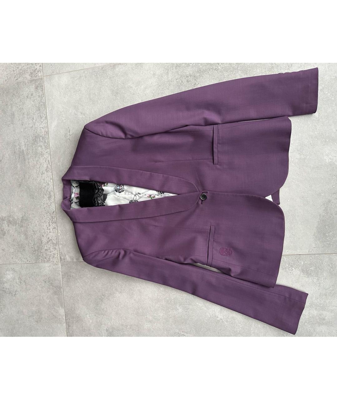 PHILIPP PLEIN Фиолетовый шерстяной жакет/пиджак, фото 5