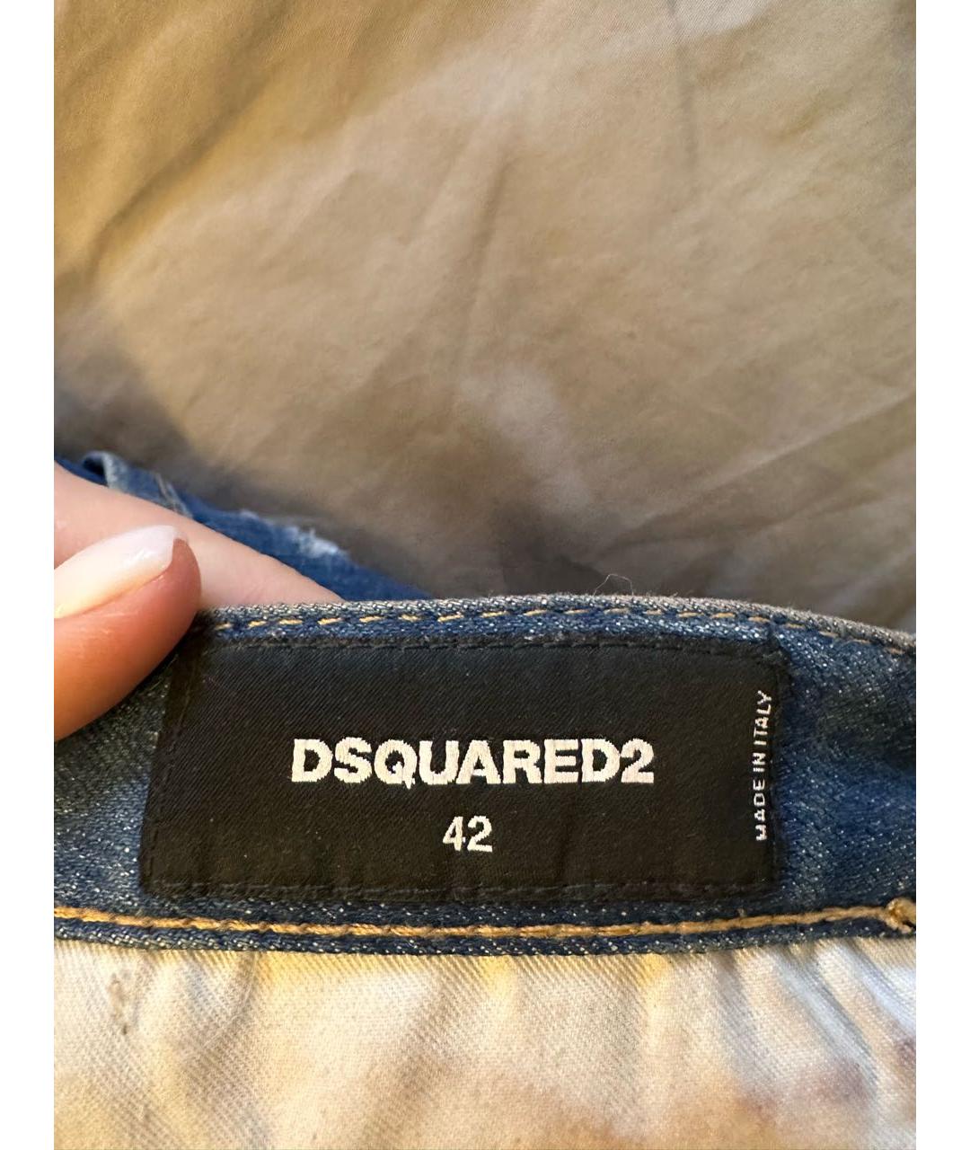 DSQUARED2 Синие джинсы слим, фото 3