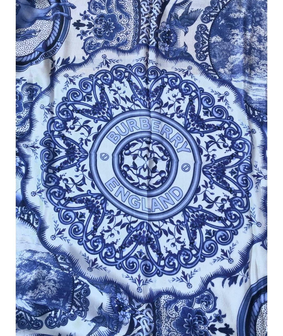 BURBERRY Синий кашемировый шарф, фото 8