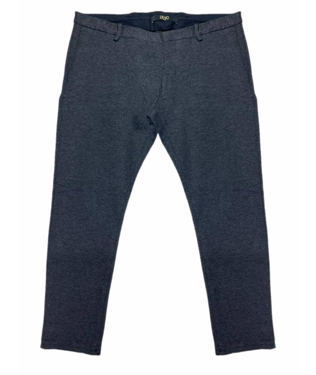 LIU JO Антрацитовые шелковые классические брюки, фото 1
