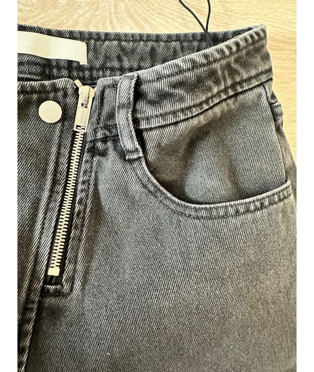 DION LEE Черные хлопковые джинсы клеш, фото 3