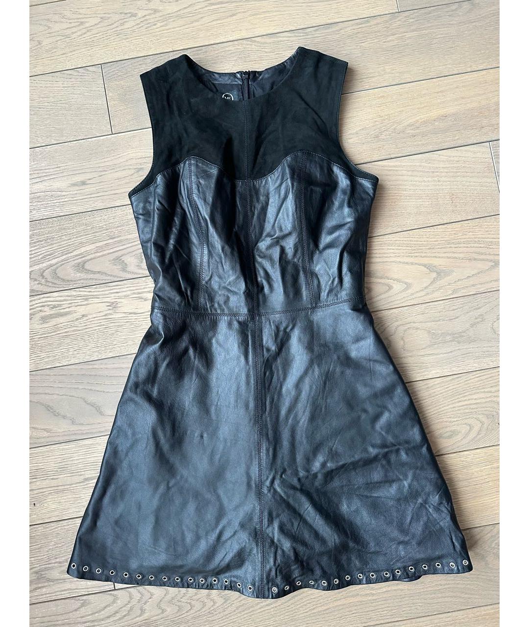 MCQ ALEXANDER MCQUEEN Черное кожаное повседневное платье, фото 5