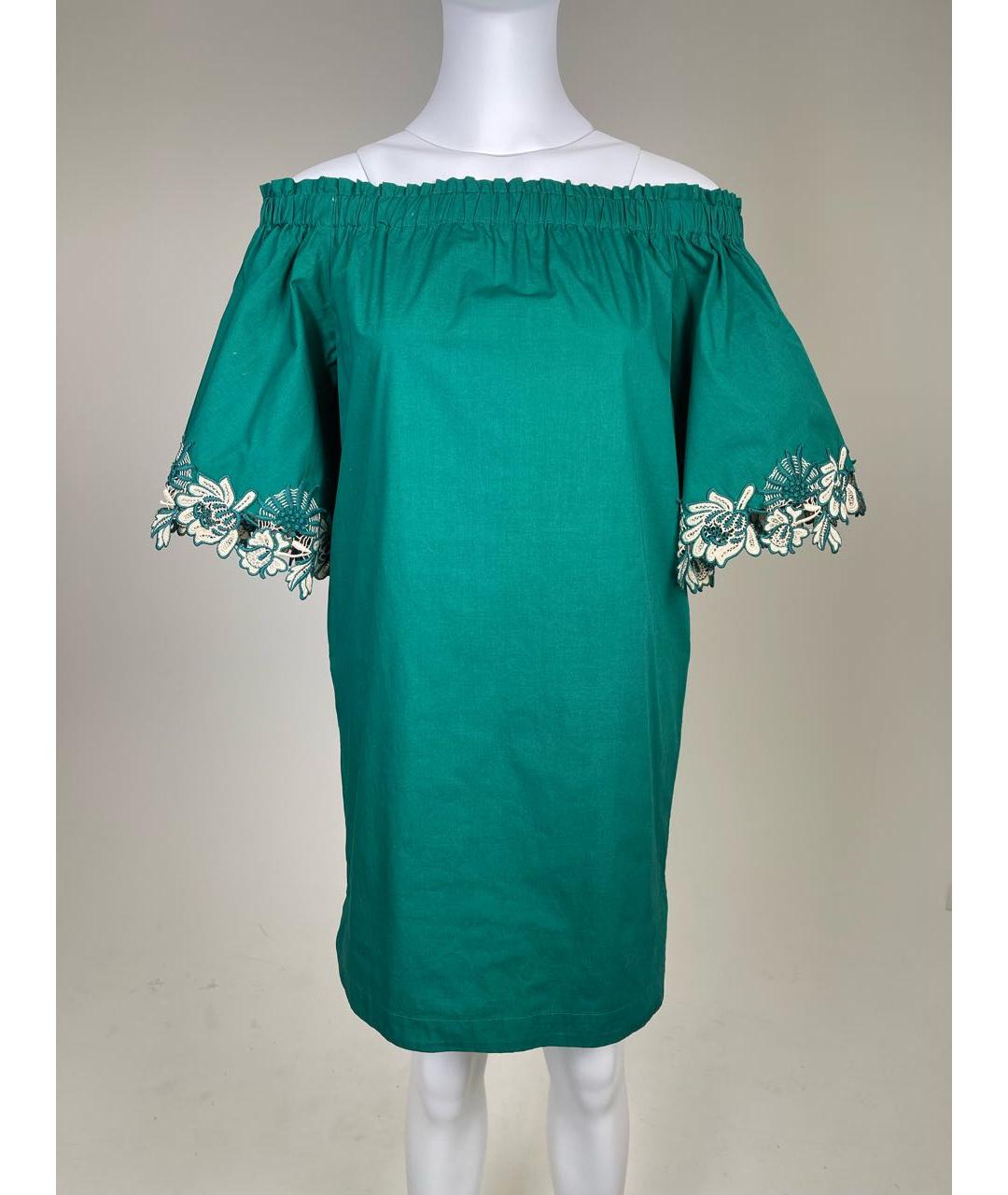 SANDRO Зеленые хлопковое повседневное платье, фото 9
