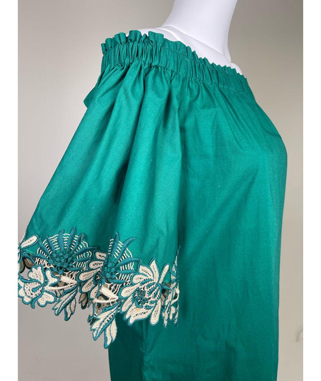 SANDRO Зеленые хлопковое повседневное платье, фото 3