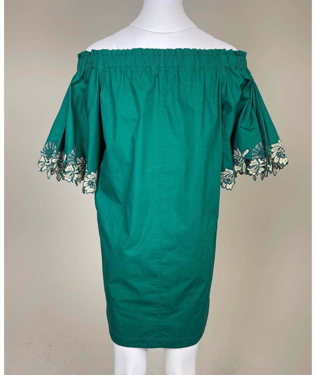 SANDRO Зеленые хлопковое повседневное платье, фото 4