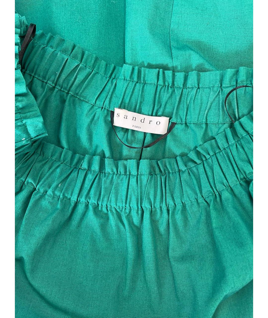 SANDRO Зеленые хлопковое повседневное платье, фото 5