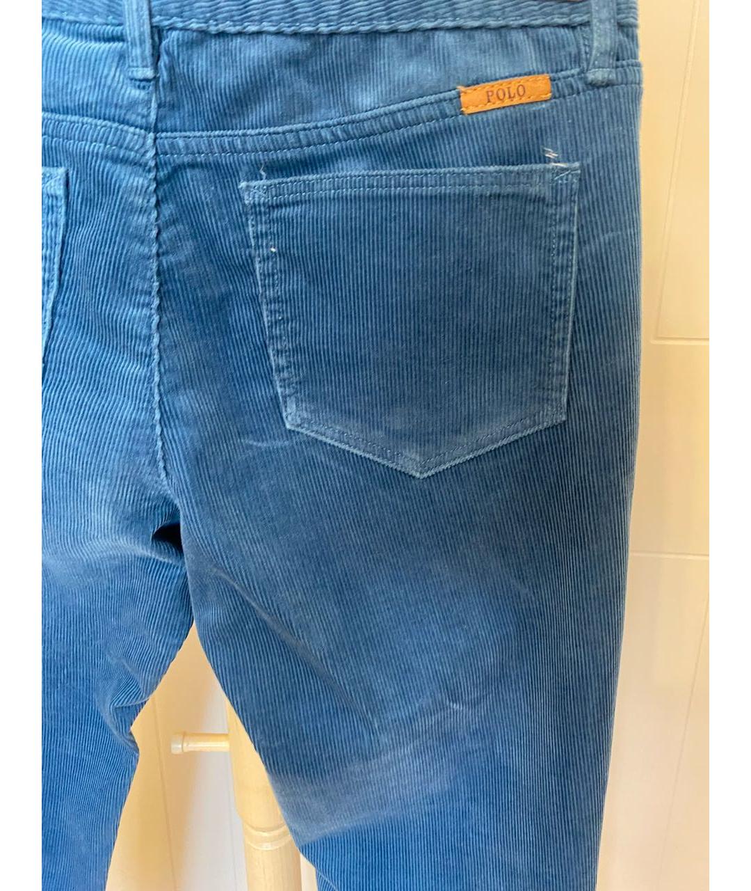POLO RALPH LAUREN Синие хлопковые джинсы слим, фото 4
