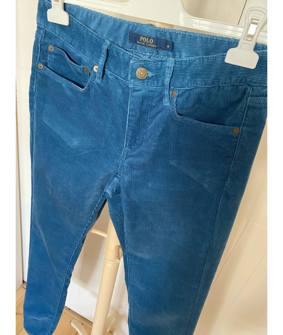 POLO RALPH LAUREN Синие хлопковые джинсы слим, фото 7