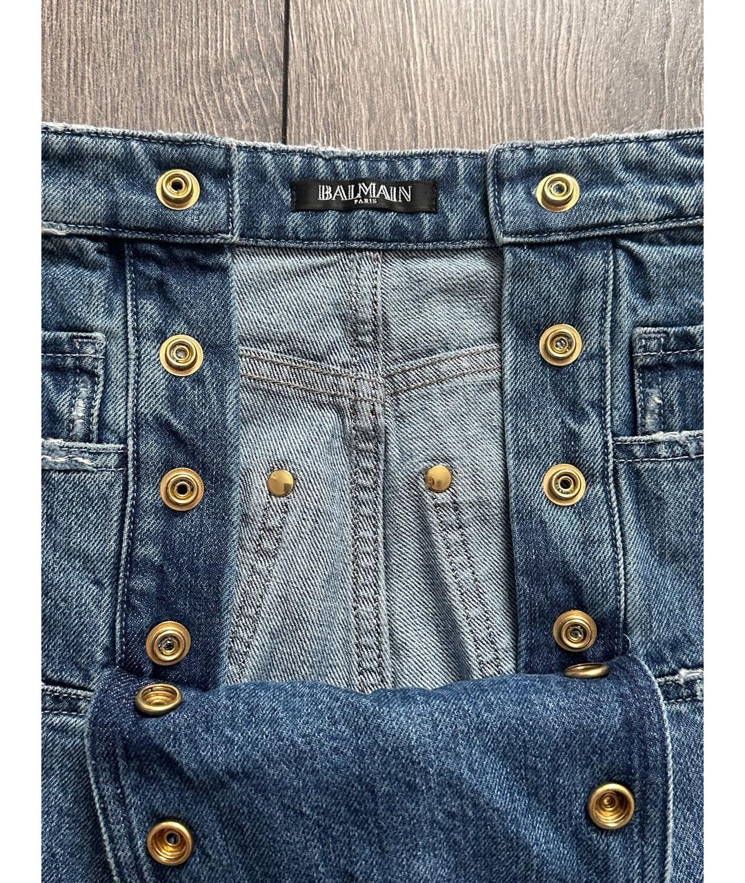 BALMAIN Синие хлопковые джинсы слим, фото 5