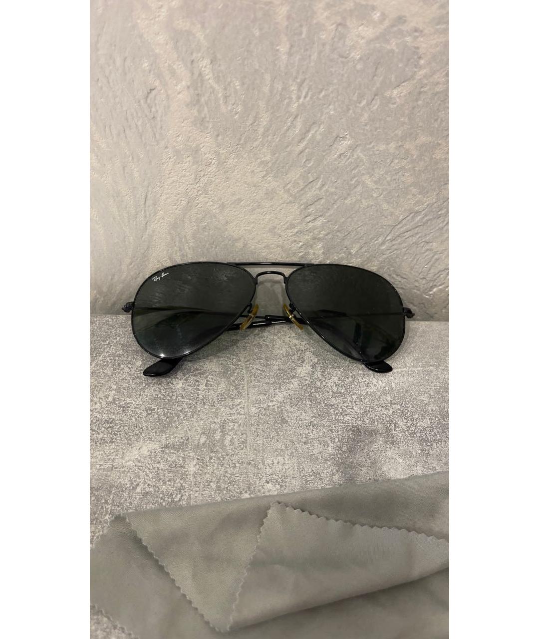 RAY BAN Черные металлические солнцезащитные очки, фото 5