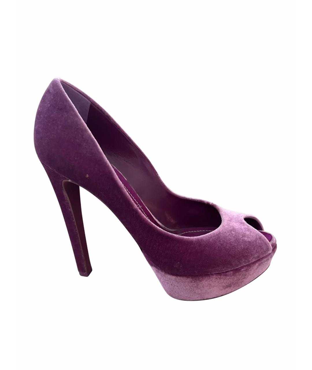 CHRISTIAN DIOR PRE-OWNED Фиолетовые бархатные туфли, фото 1