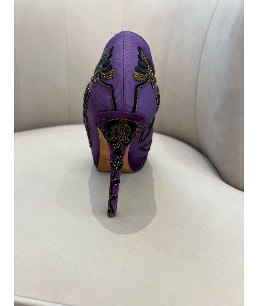 CHRISTIAN DIOR PRE-OWNED Фиолетовые текстильные туфли, фото 4