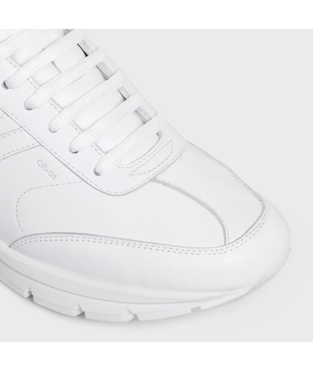 CELINE Белые кожаные кроссовки, фото 4