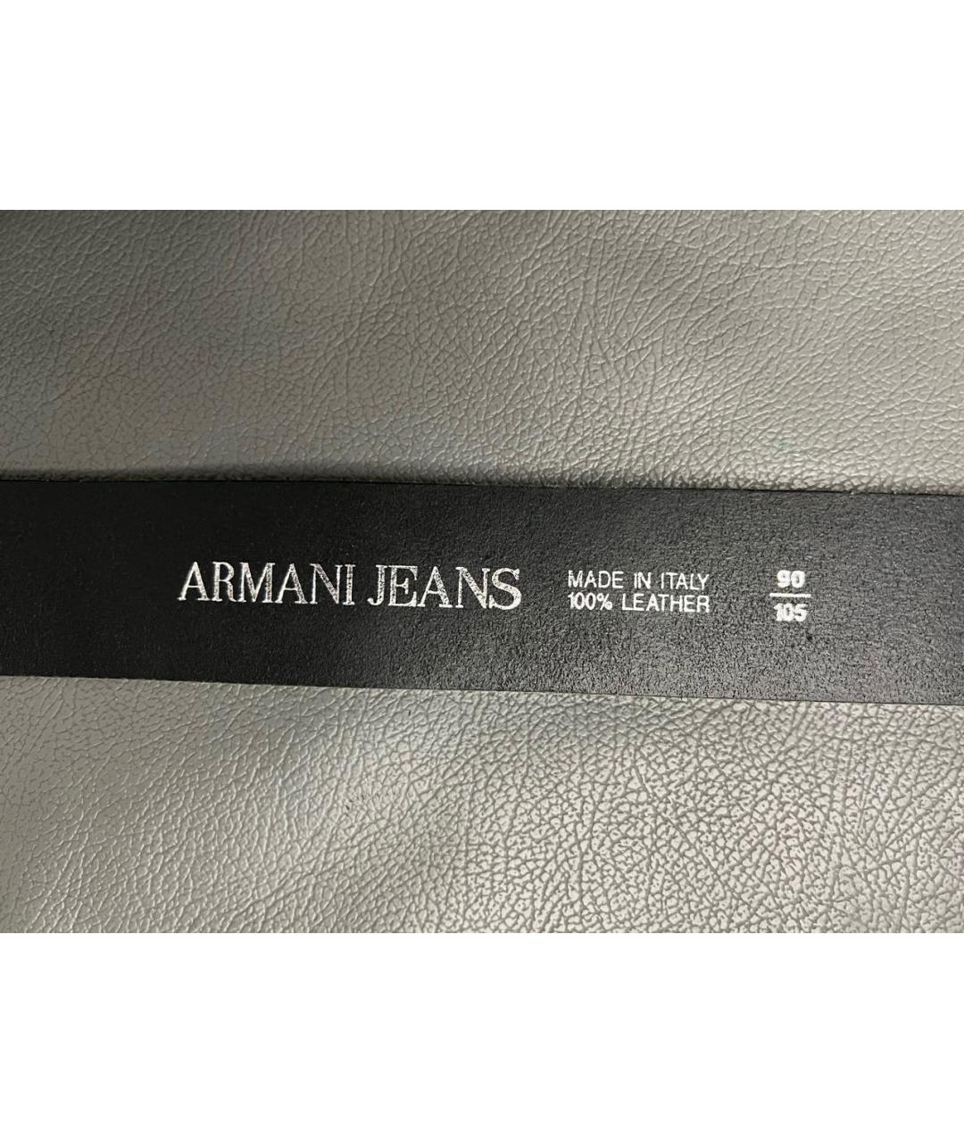 ARMANI JEANS Черный кожаный ремень, фото 4