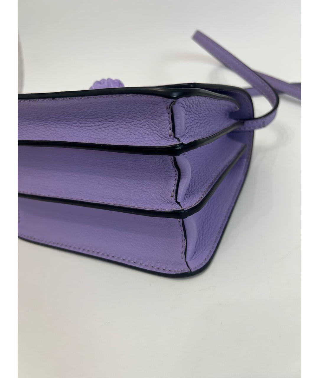 VERSACE Фиолетовая кожаная сумка через плечо, фото 7