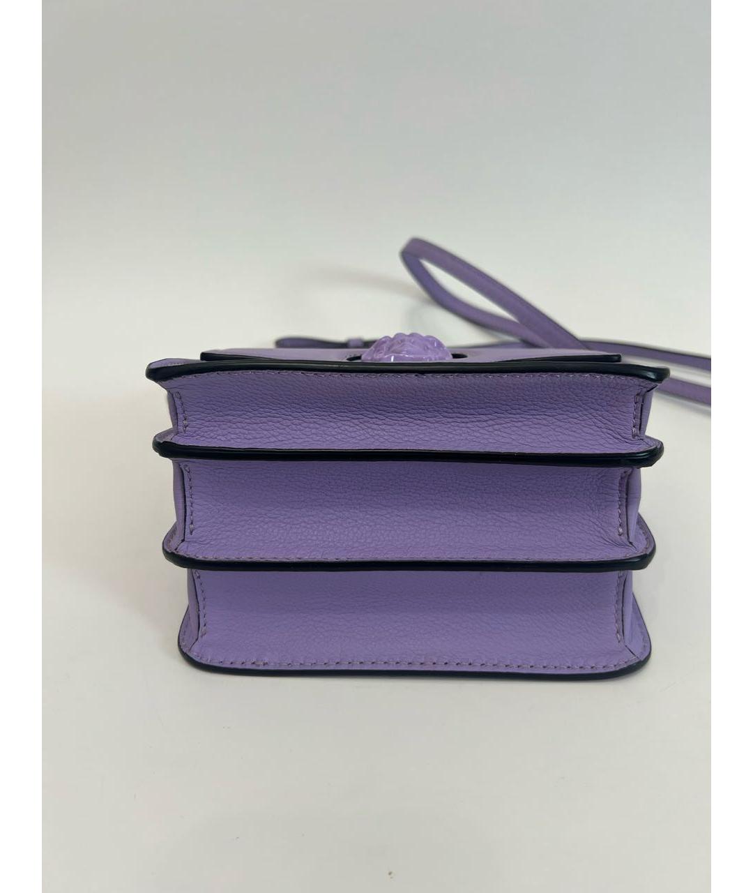 VERSACE Фиолетовая кожаная сумка через плечо, фото 6