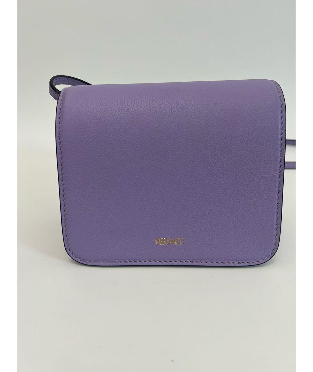 VERSACE Фиолетовая кожаная сумка через плечо, фото 4