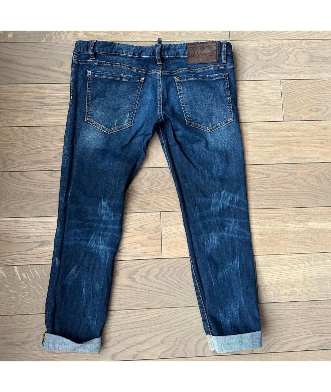 DSQUARED2 Синие хлопковые джинсы слим, фото 2