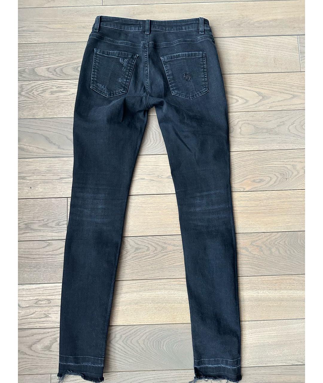 PHILIPP PLEIN Черные хлопковые прямые джинсы, фото 2