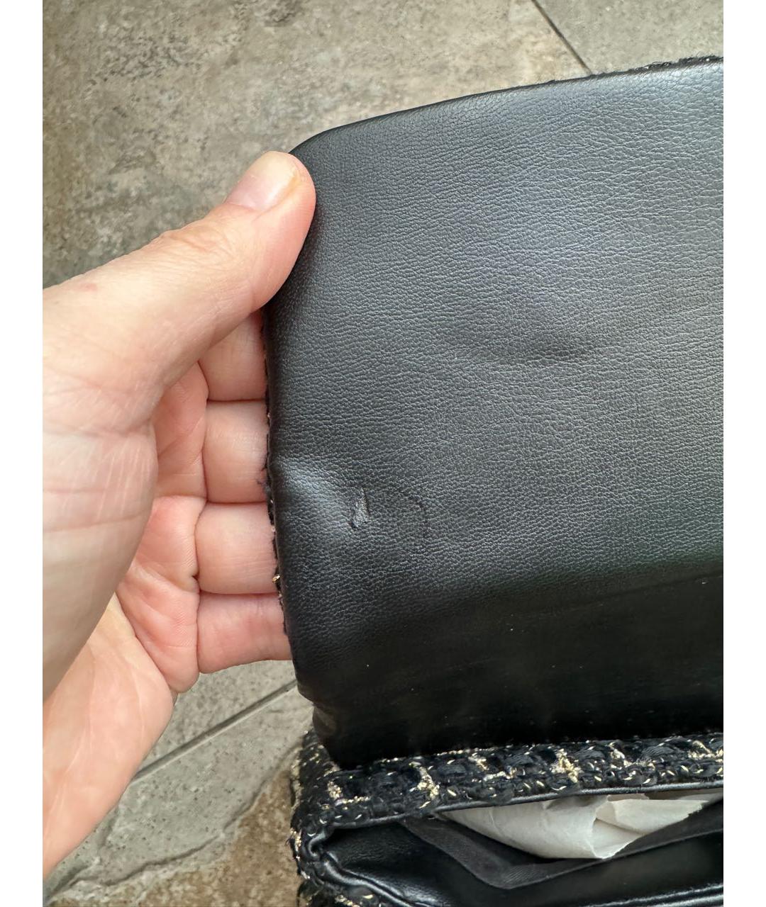 BADGLEY MISCHKA Черная твидовая сумка через плечо, фото 5