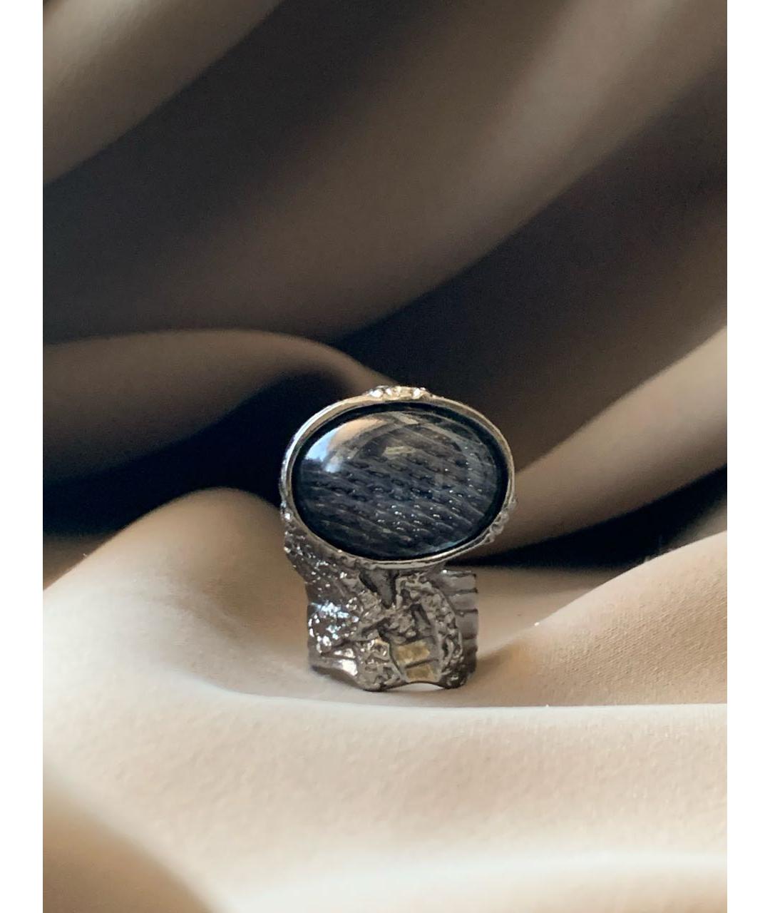 SAINT LAURENT Черное металлическое кольцо, фото 2