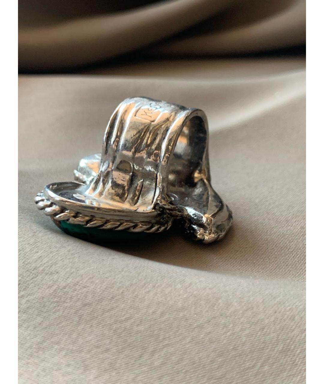 SAINT LAURENT Серебряное металлическое кольцо, фото 2