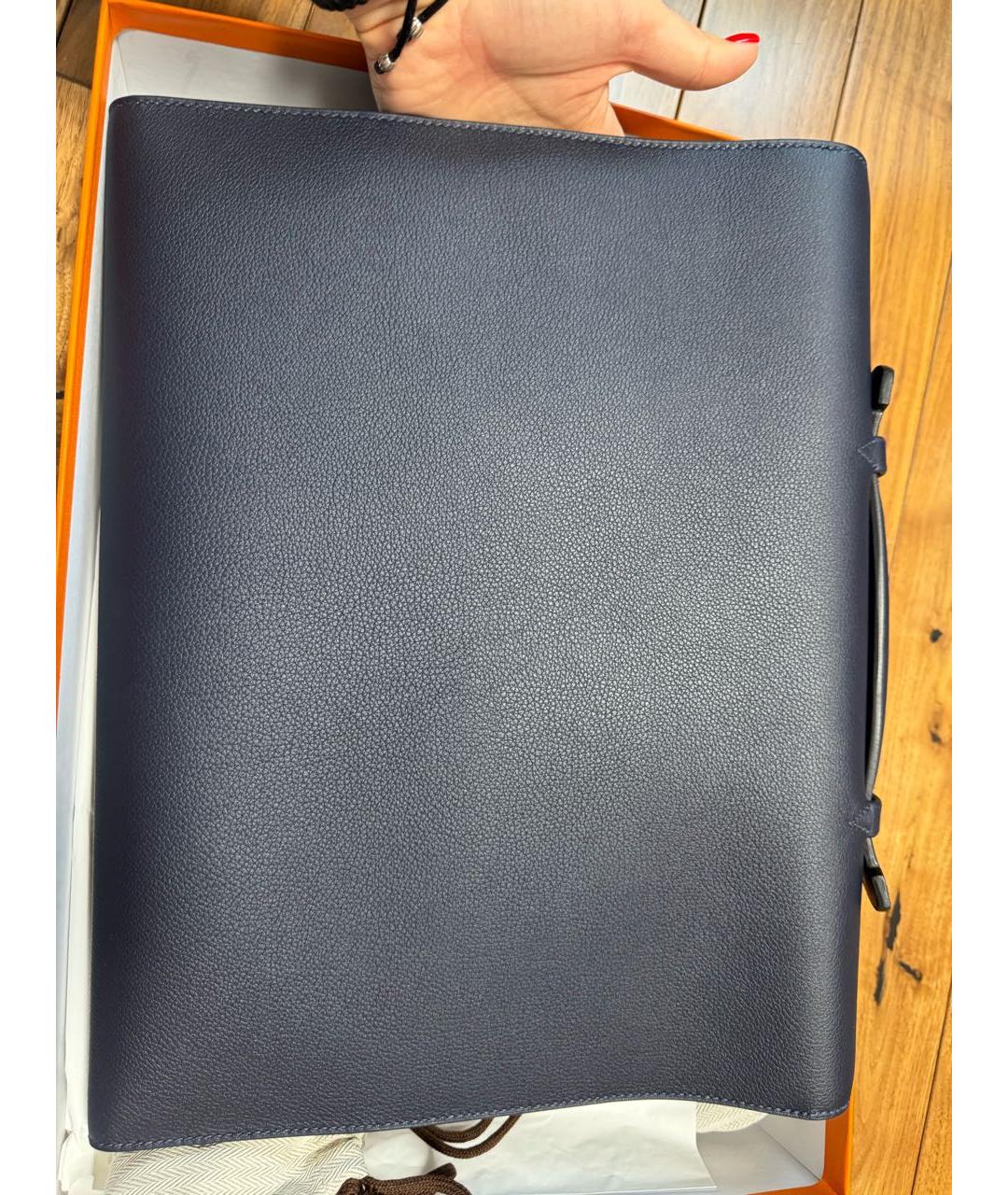 HERMES PRE-OWNED Темно-синий кожаный портфель, фото 2