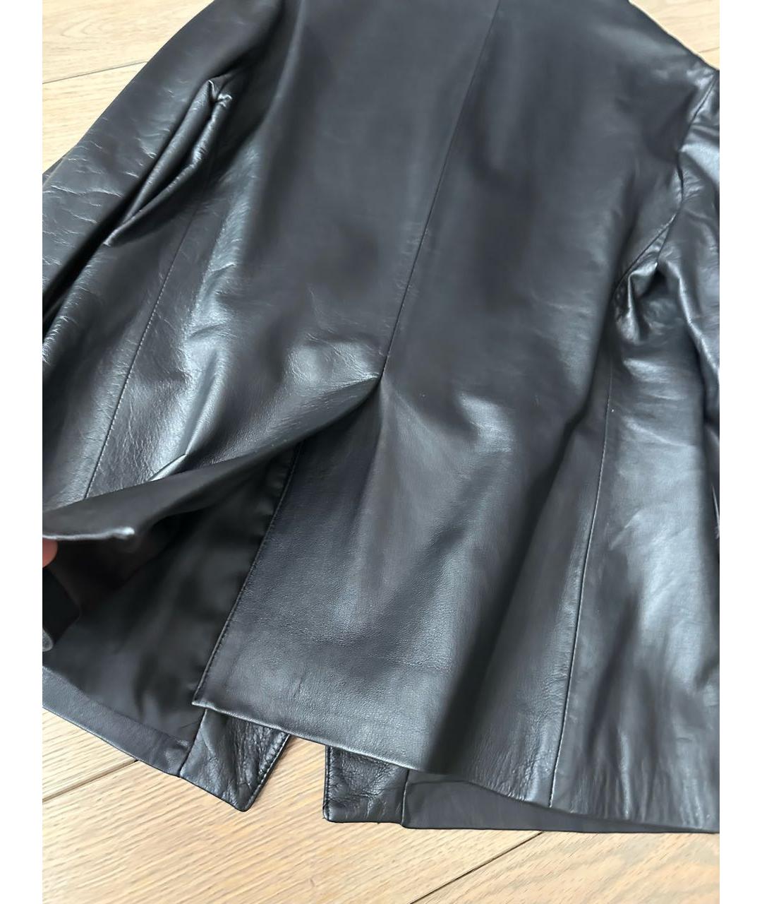 TAGLIATORE Черный кожаный жакет/пиджак, фото 3
