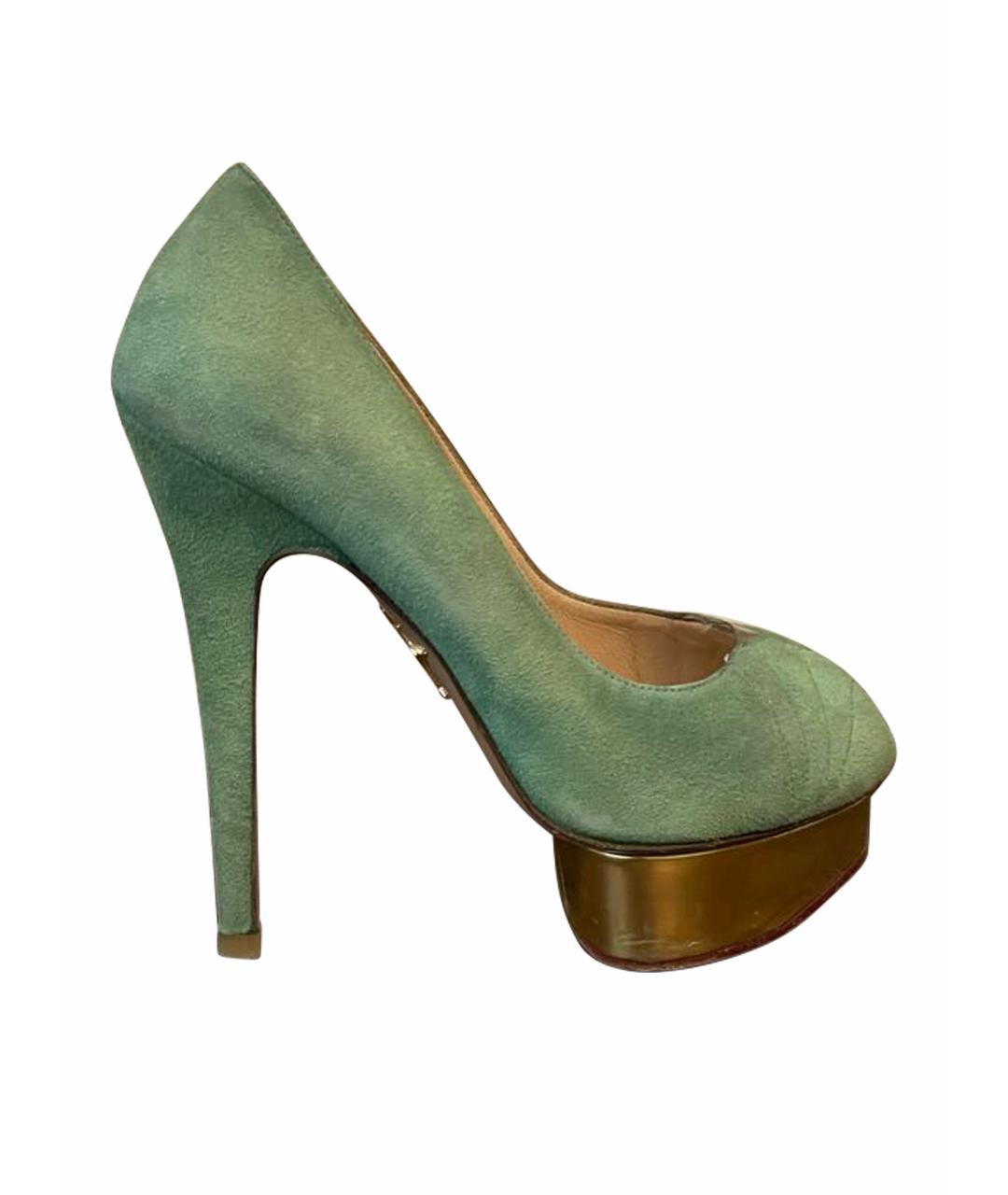 CHARLOTTE OLYMPIA Зеленые замшевые туфли, фото 1