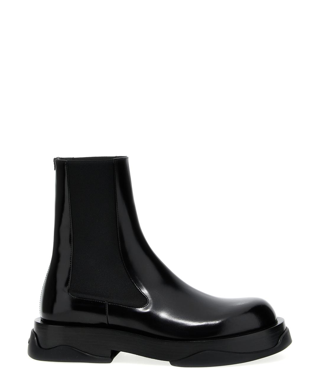 JIL SANDER Черные кожаные высокие ботинки, фото 1