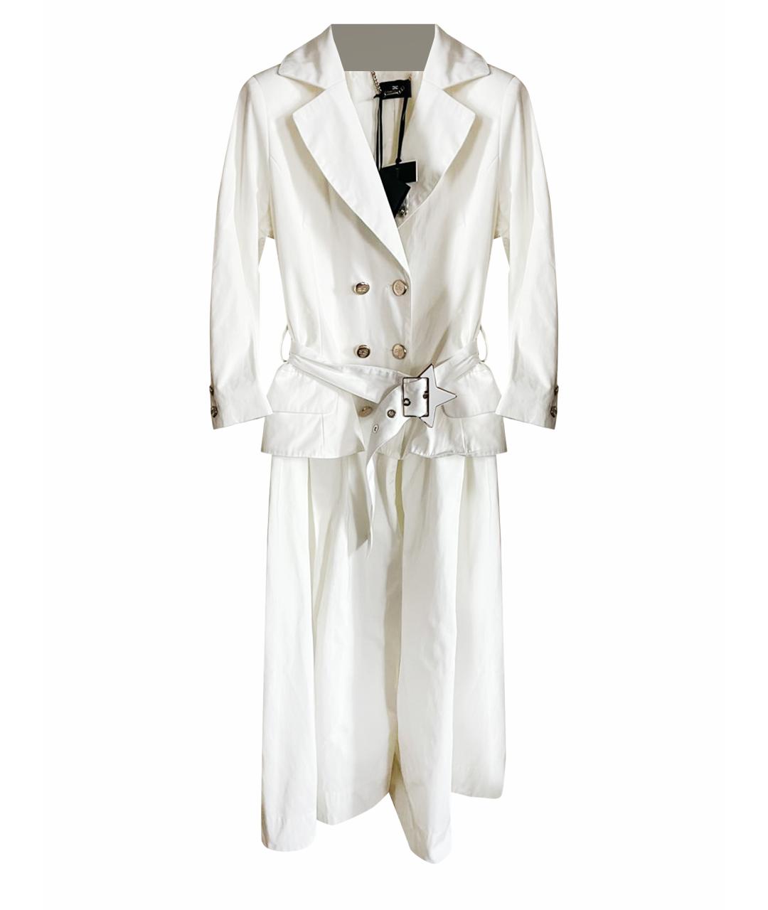 ELISABETTA FRANCHI Белое полиэстеровое пальто, фото 1