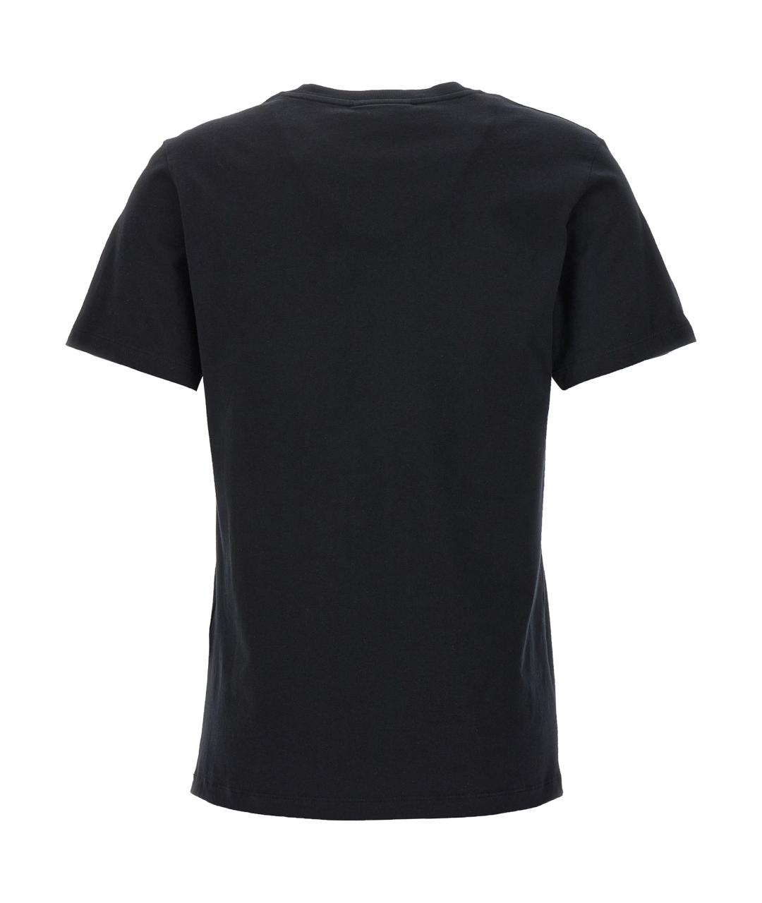 MAISON KITSUNE Черная хлопковая футболка, фото 2