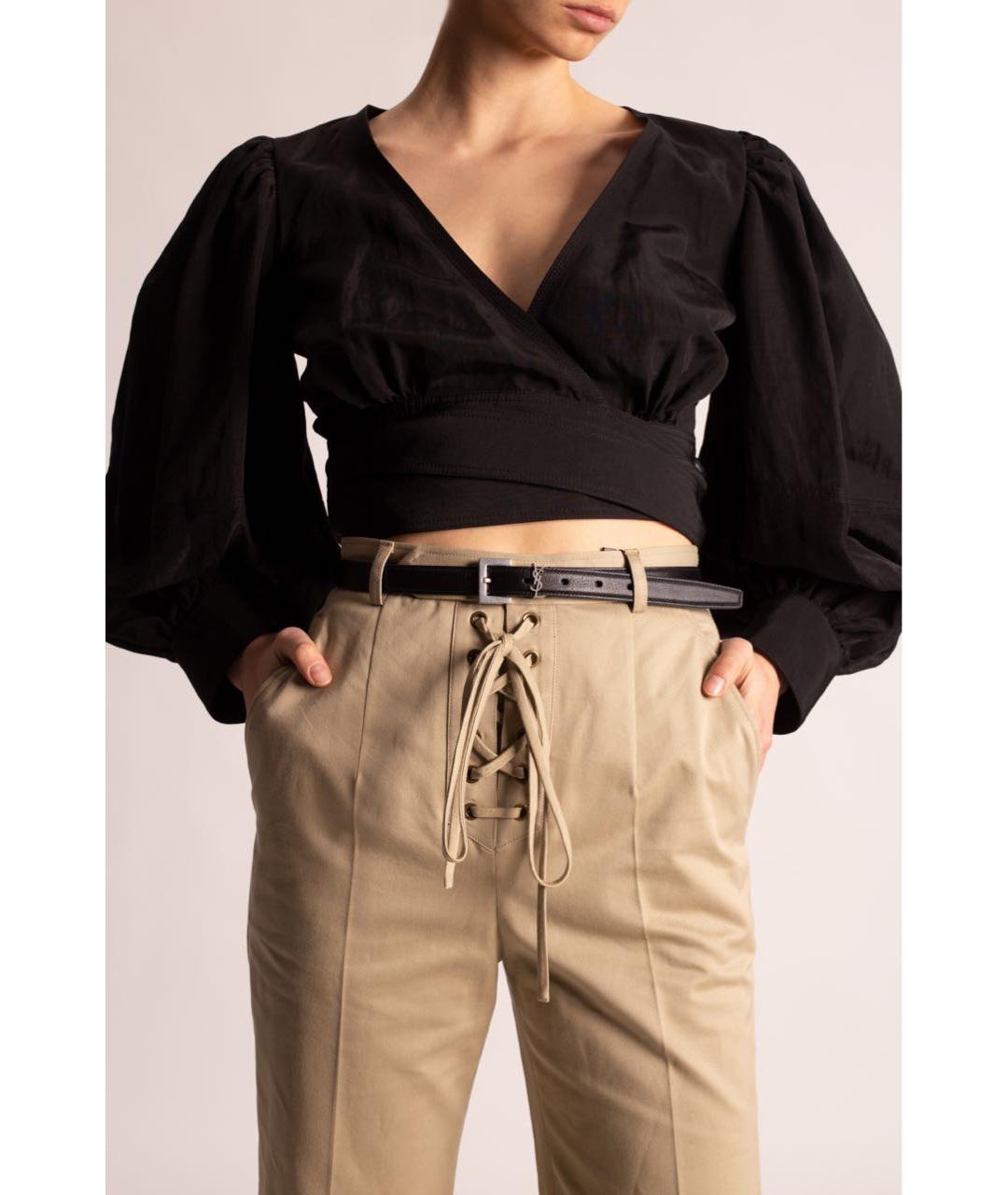 SAINT LAURENT Черный кожаный ремень, фото 5