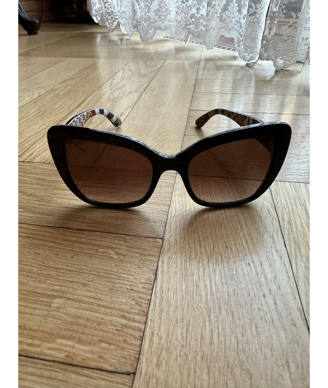 DOLCE&GABBANA Коричневые пластиковые солнцезащитные очки, фото 9