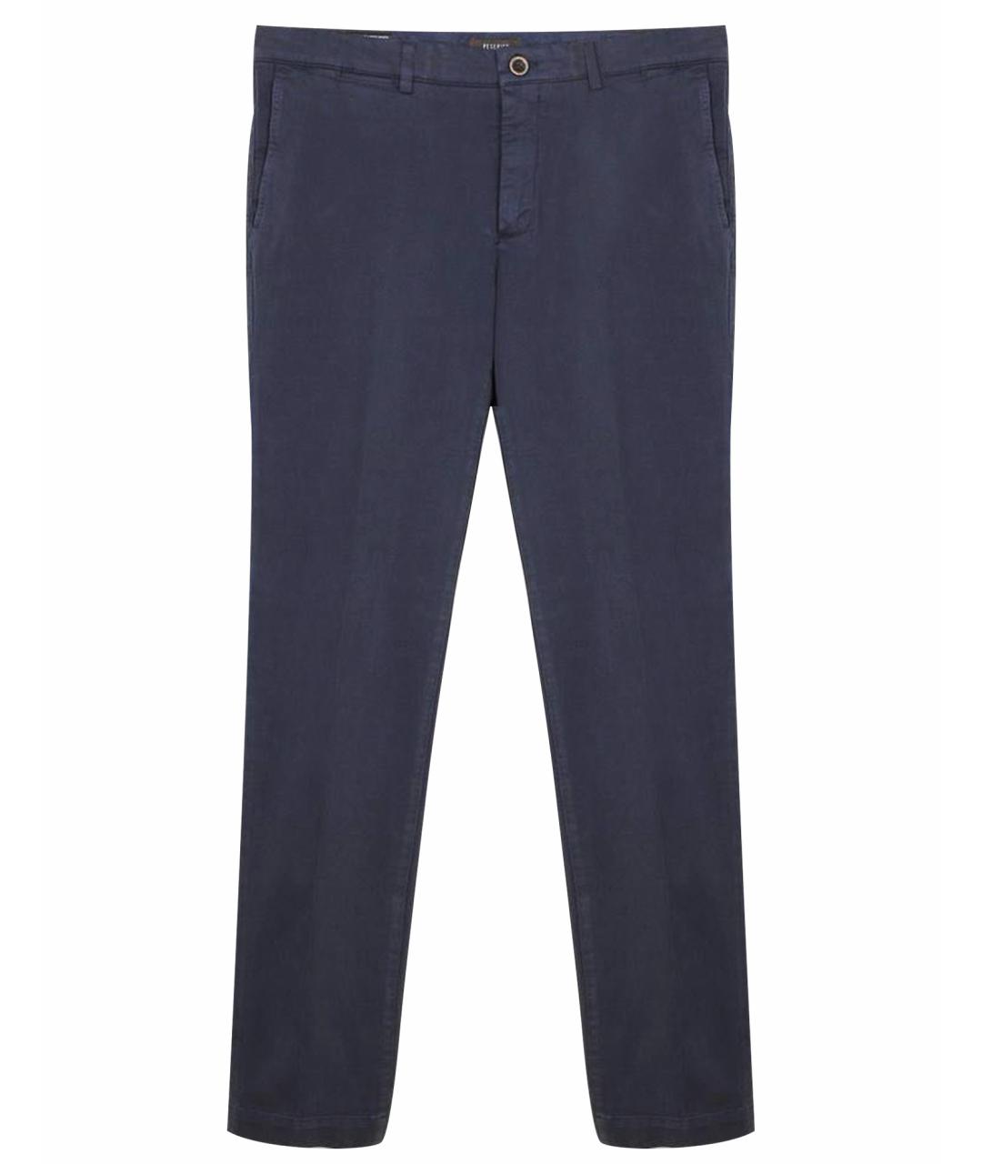 PESERICO Темно-синие хлопко-эластановые повседневные брюки, фото 1