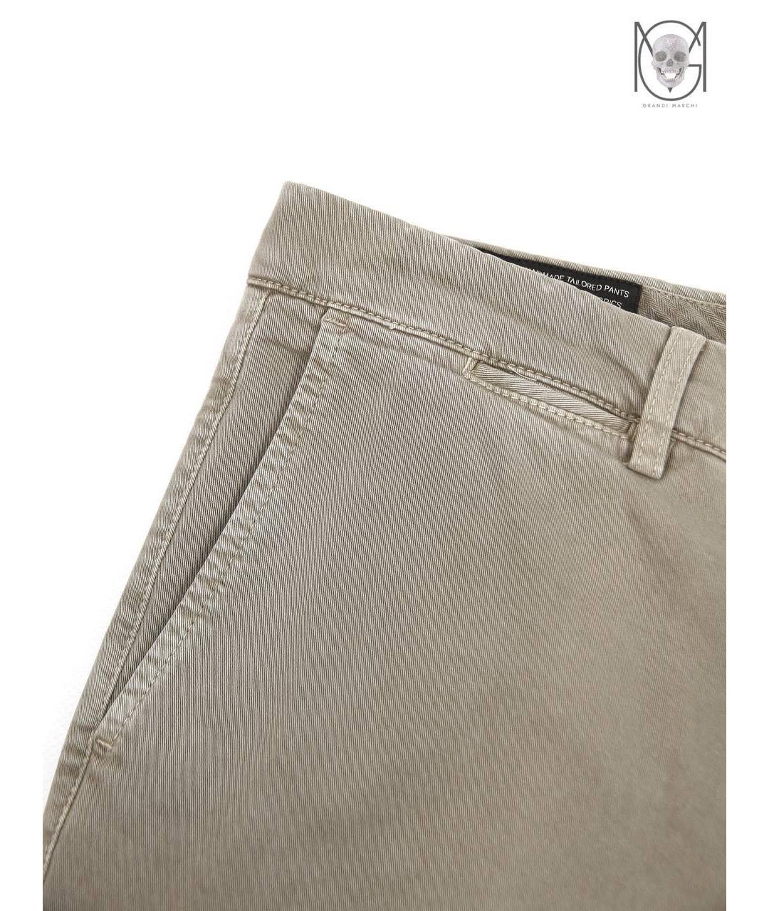 PESERICO Бежевые хлопко-эластановые повседневные брюки, фото 6