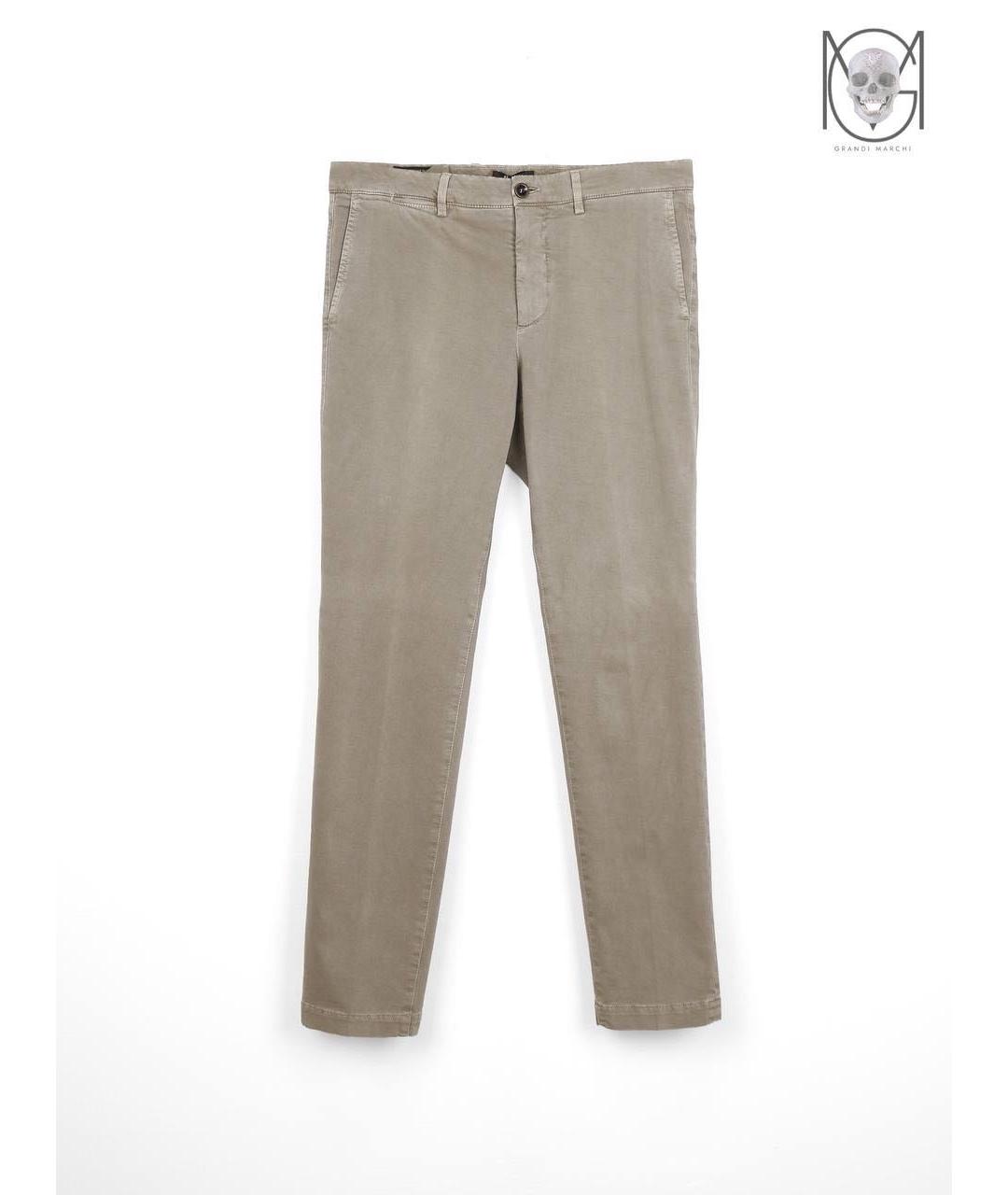 PESERICO Бежевые хлопко-эластановые повседневные брюки, фото 9