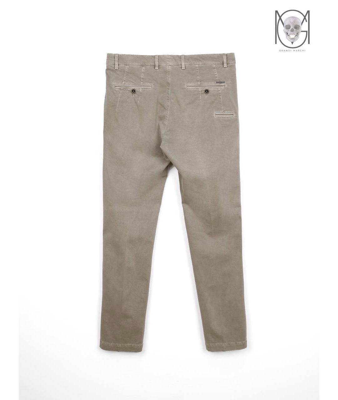 PESERICO Бежевые хлопко-эластановые повседневные брюки, фото 2
