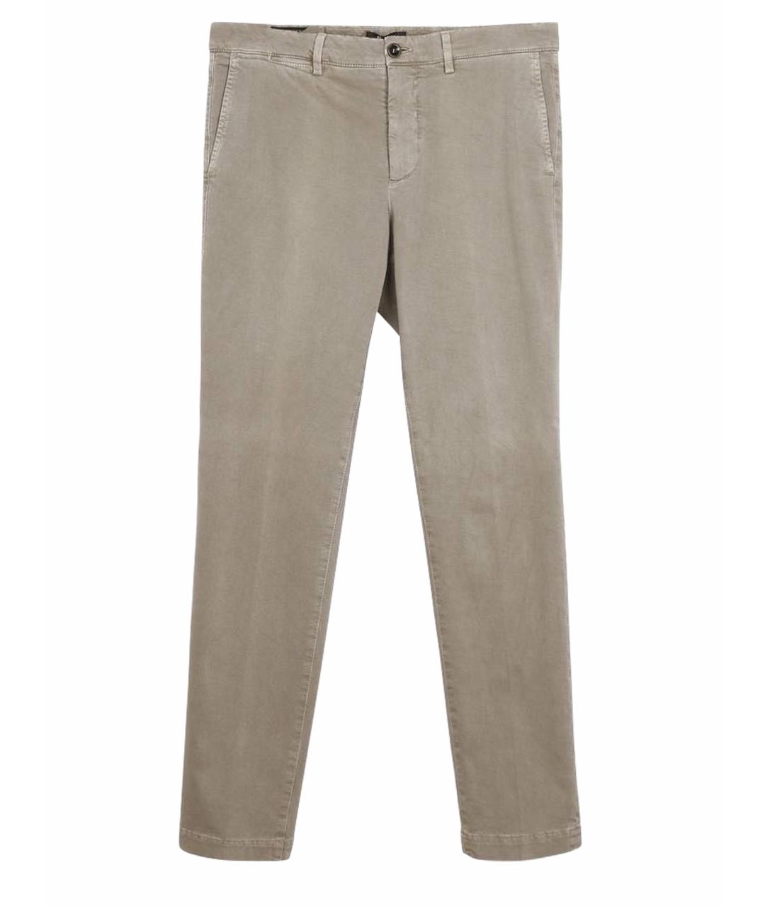 PESERICO Бежевые хлопко-эластановые повседневные брюки, фото 1